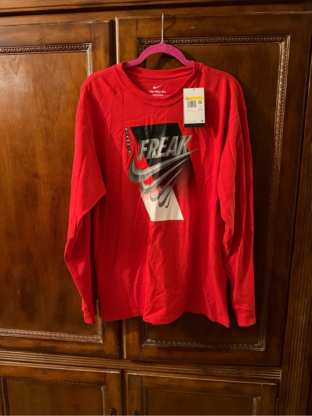 Nike mean red 'Freak' Long-Sleeve Graphic Tee